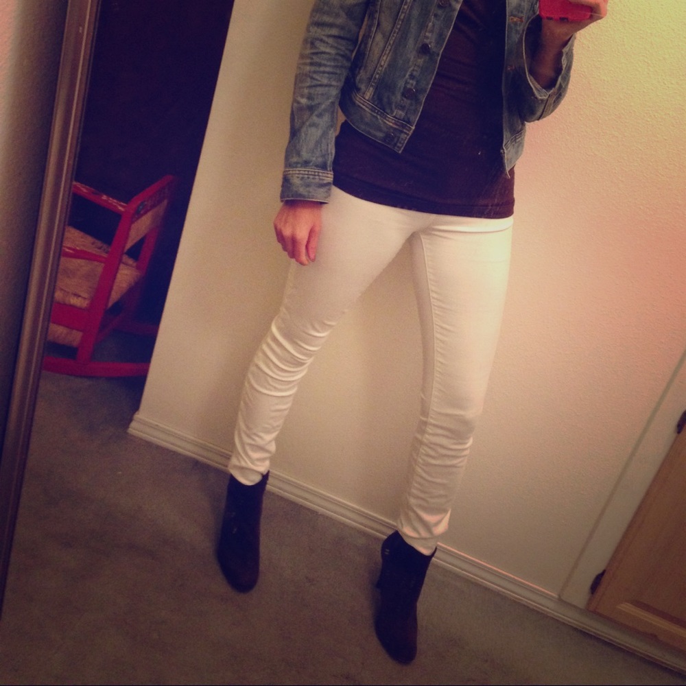 Ivory skinny stretch jeans